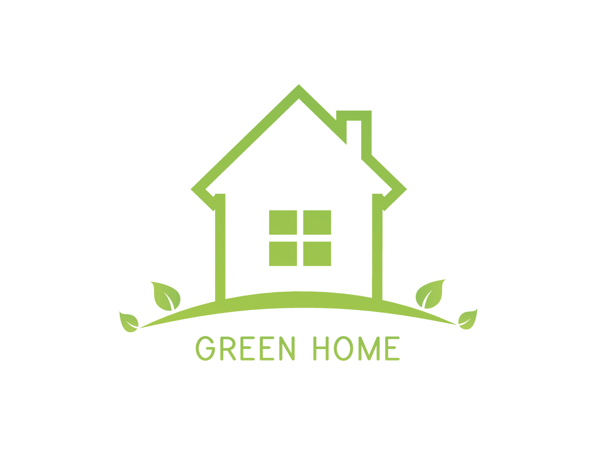 Green home design with leaves